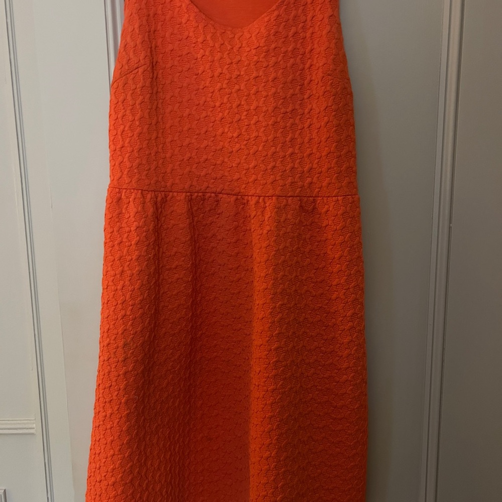 Maeve Textured Orange Midi Dress